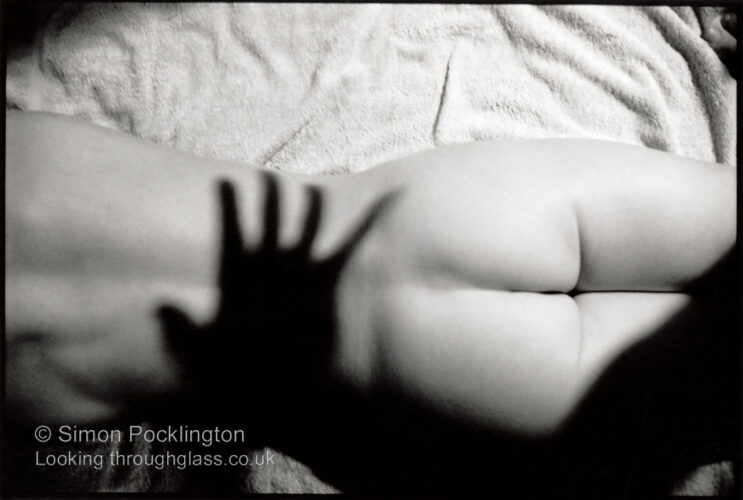 Shadow on black and white nude