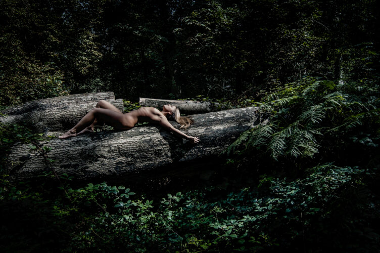 Location nude woman in woods